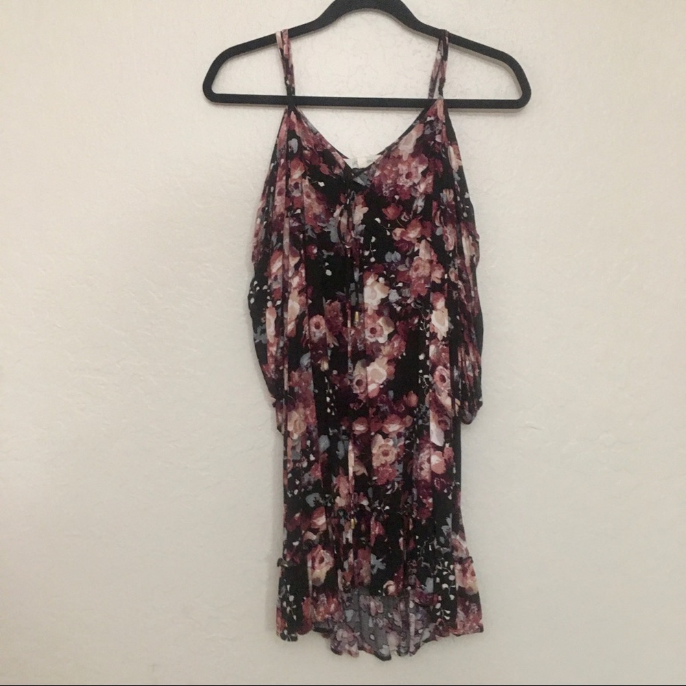 floral cold shoulder mini dress!